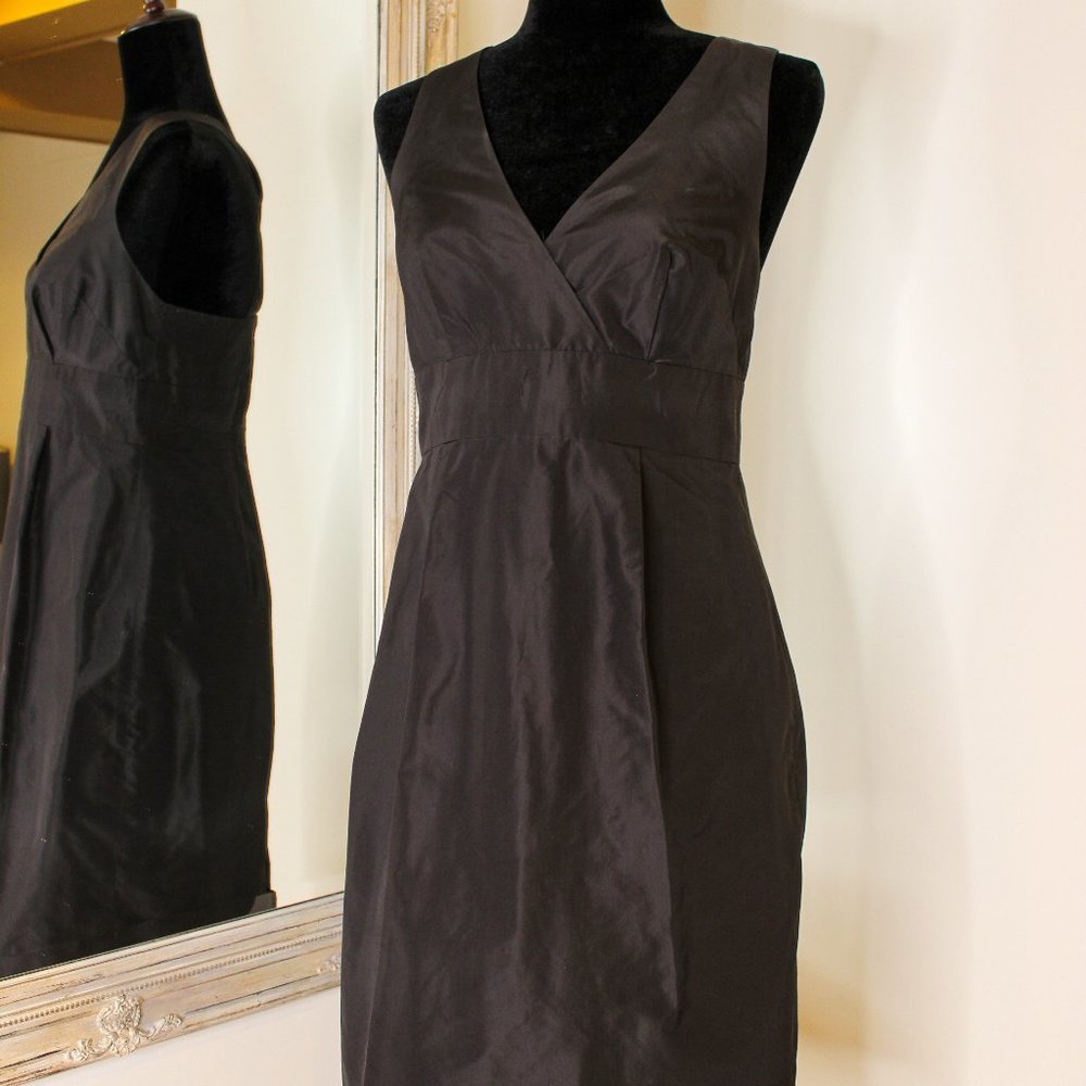 J Crew 100% Silk Taffeta Little Black Dress